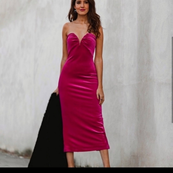 Zara Velvet Midi Dress - Picture 2 of 12